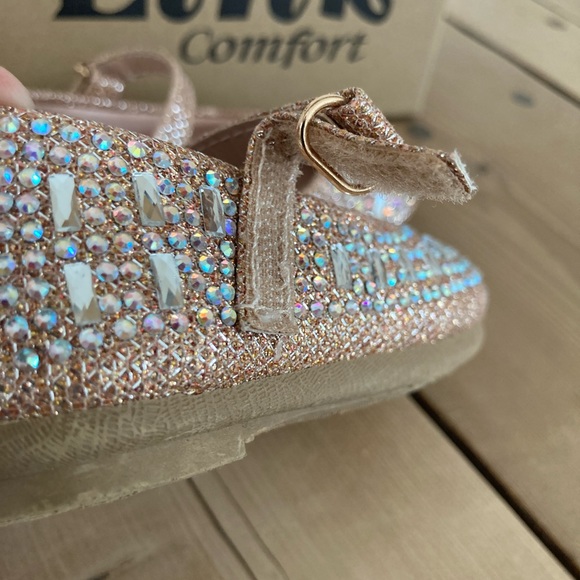 Rose Gold bedazzled mirror toddler wedding shoes - Picture 3 of 8
